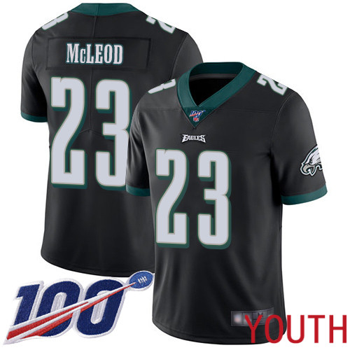 Youth Philadelphia Eagles #23 Rodney McLeod Black Alternate Vapor Untouchable NFL Jersey Limited Player 100th